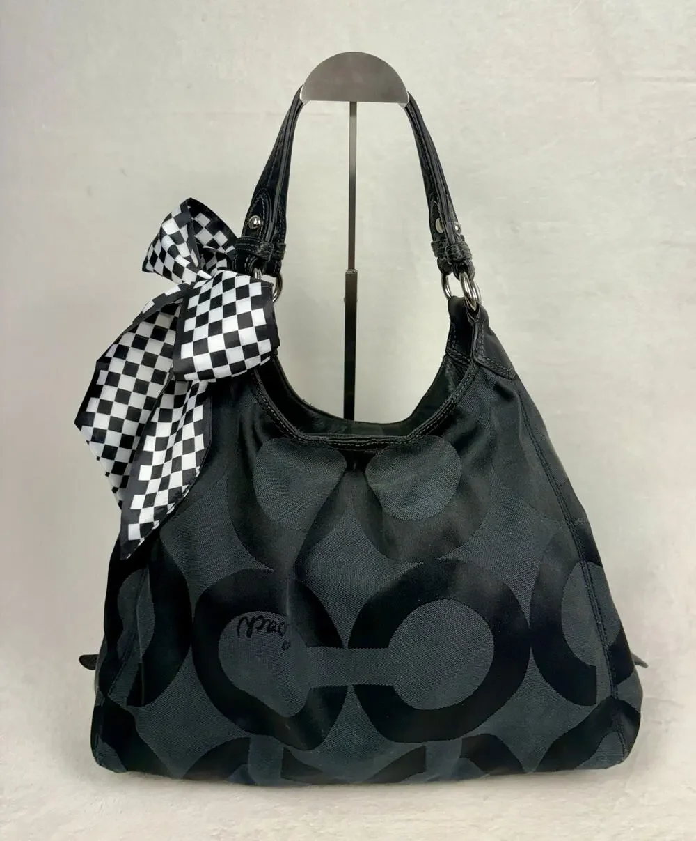 Coach Y2K Madison Op Art Sateen Maggie Shoulder Bag with Scarf